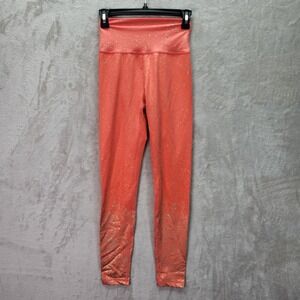 BuffBunny Collection Coral Gold Foil High Waist‎ Athletic Leggings Womens Small